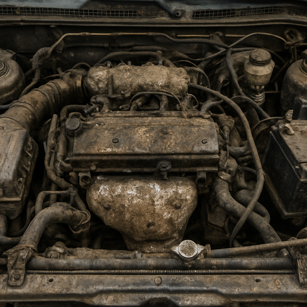 Engine Bay Detailing before detailing